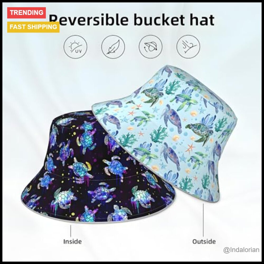 Packable Double-Sided Bucket Hat Foldable Sun Pro… - image 3